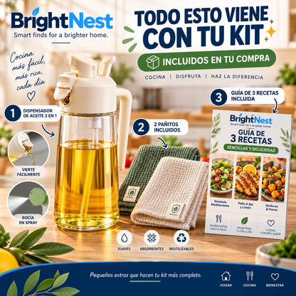 🫒 Dispensador de Aceite 2 en 1 — Kit BrightNest